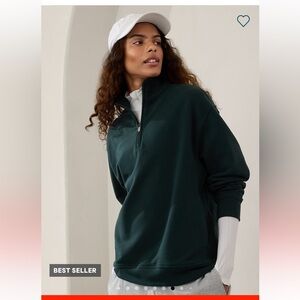 Athleta Forever Fleece Sweatshirt 1/4 Zip in Cypress - Large